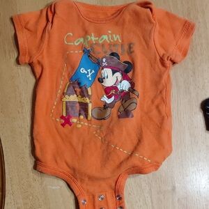 Disney Orange Pirate Mickey Kids Bodysuit